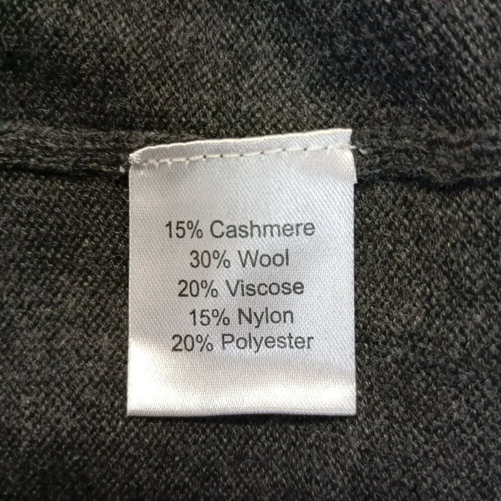 Kallspin Sweater Vest Charcoal Gray V-Neck Sz XXXL Cashmere Wool Blend Soft Knit - Picture 3 of 7